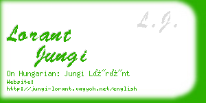 lorant jungi business card